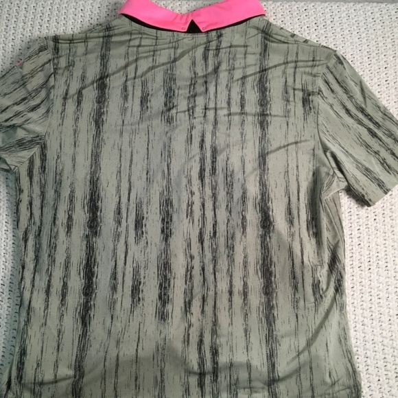 JAMIE SADOCK GRAY BLACK PINK TRIM 1/4 ZIP POLO WOMEN SHIRT SIZE LARGE - Picture 4 of 4